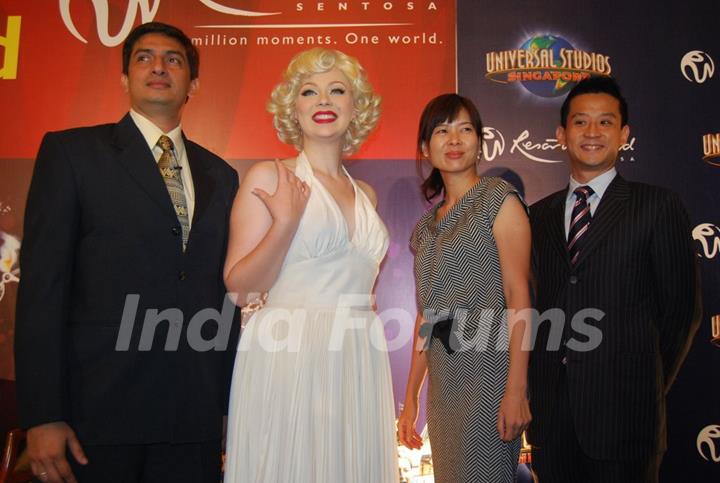 Marilyn Monroe look alike graces Resorts World Sentosa media meet at MUmbai