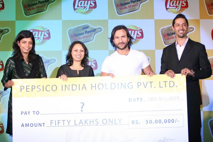 Actor Saif Ali Khan unveils Lays Chips new campaignat Grand Hyatt, Mumbai