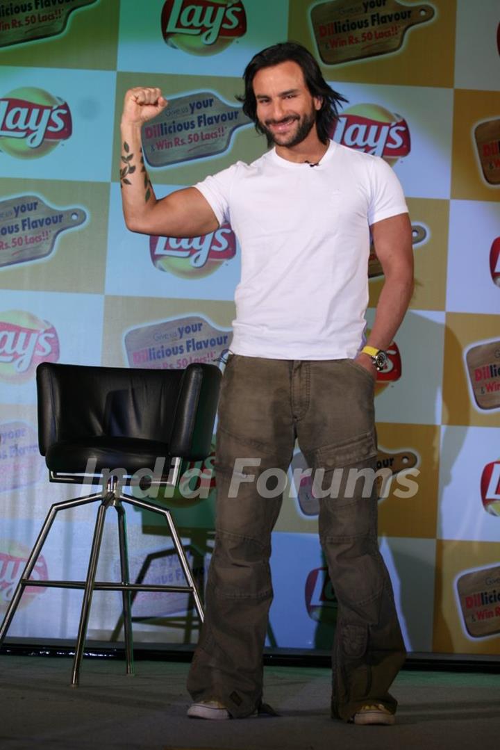 Actor Saif Ali Khan unveils Lays Chips new campaignat Grand Hyatt, Mumbai