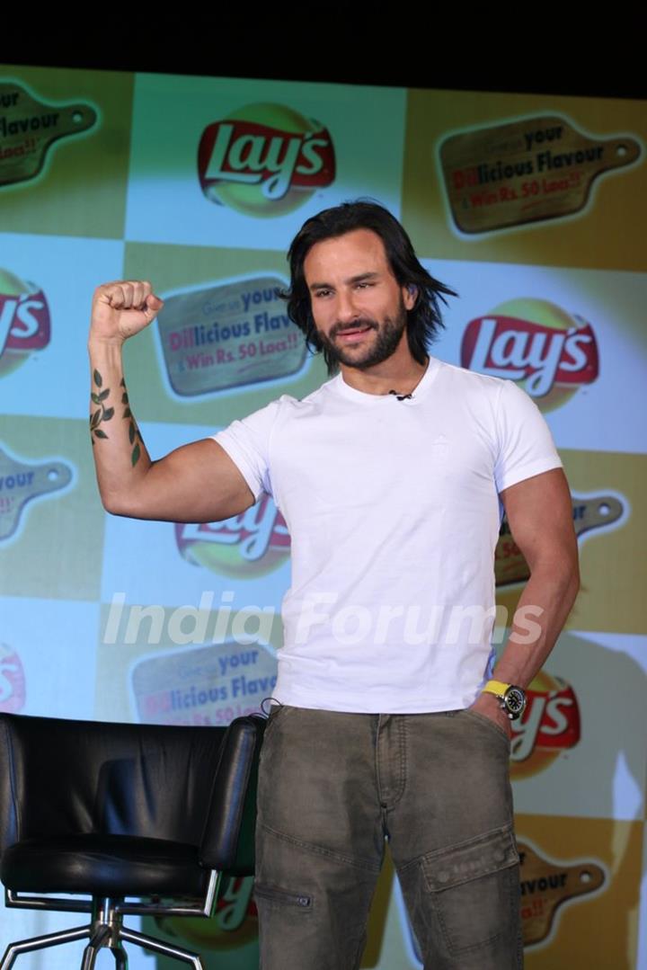 Actor Saif Ali Khan unveils Lays Chips new campaignat Grand Hyatt, Mumbai