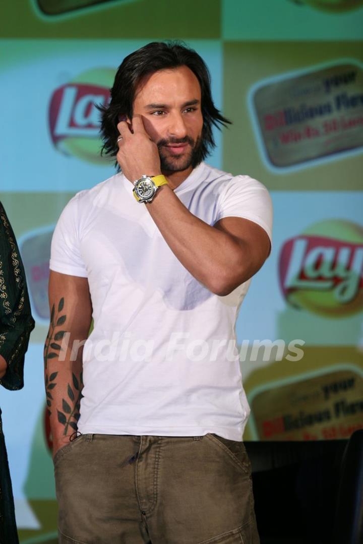 Actor Saif Ali Khan unveils Lays Chips new campaignat Grand Hyatt, Mumbai