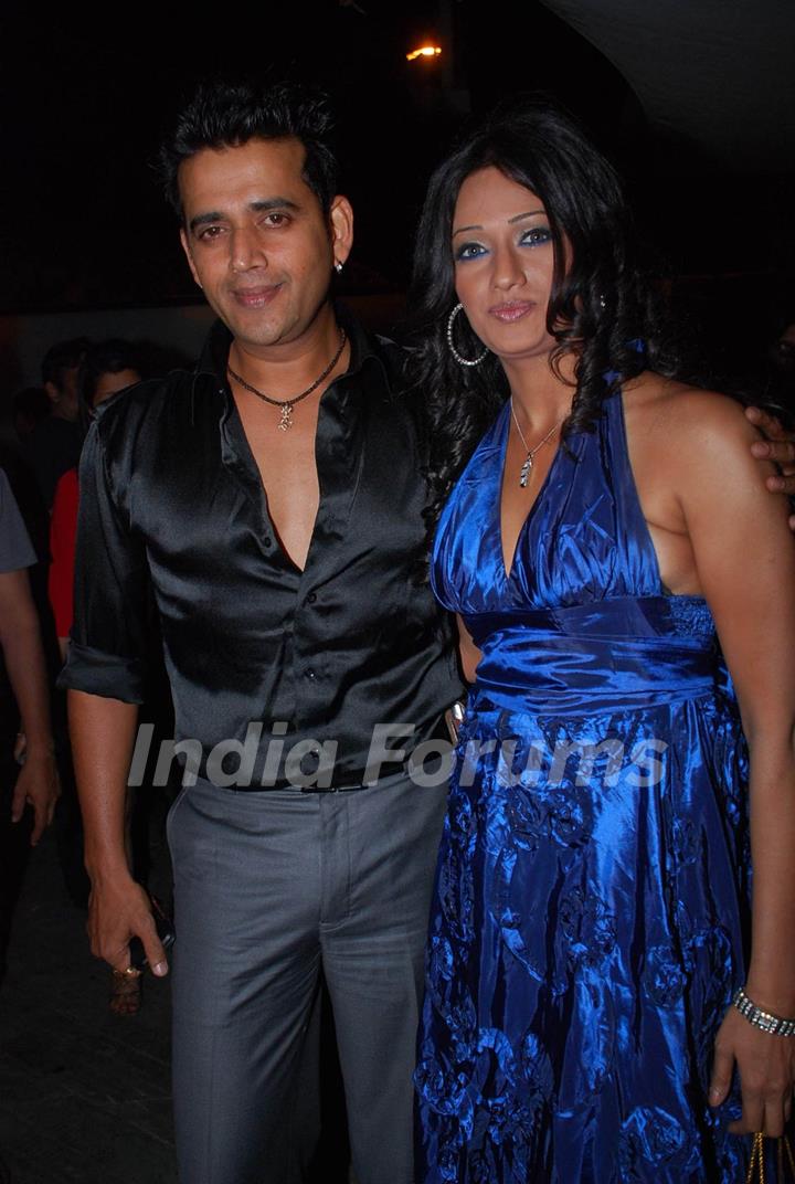 Bhojpuri actor Ravi Kishan with model Brinda Parekh on her birthday bash at Vie Lounge