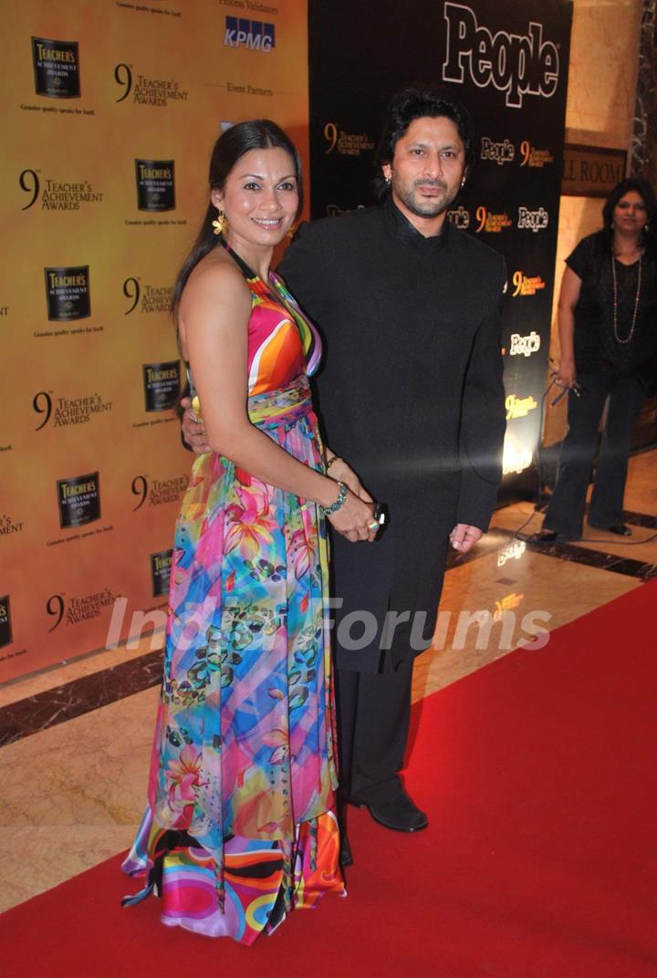 Arshad Warsi and his wife at Teacher''s Awards at Taj Land''s End