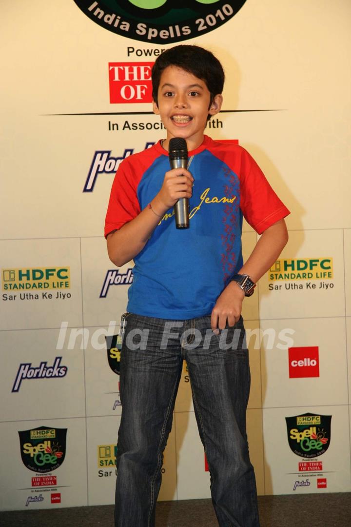 Bollywood Child Actor Darsheel Safary at the Launch of ''HDFC Standard Life Spell Bee- India Spells 2010'' in Mumbai on Wednesday, 11 November 2009