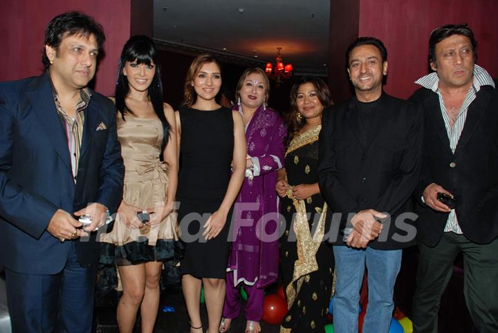 Govinda, Koena Mitra, Govinda''s daughter with her Mother, Gulshan Grover and Jackie Shroff at the launch of Purnima Lamchae and Misti Mukherjee''s Films at Enigma