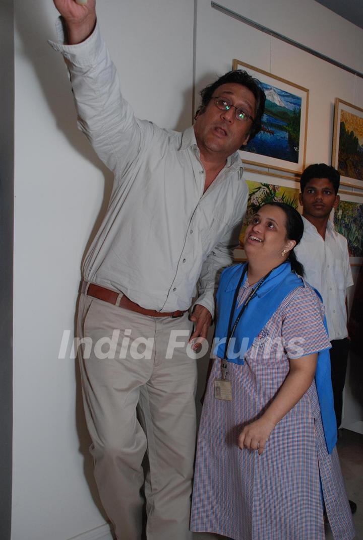 Jackie Shroff at SPJ Sadhana School Exhibition at Art & Soul Gallery, Worli