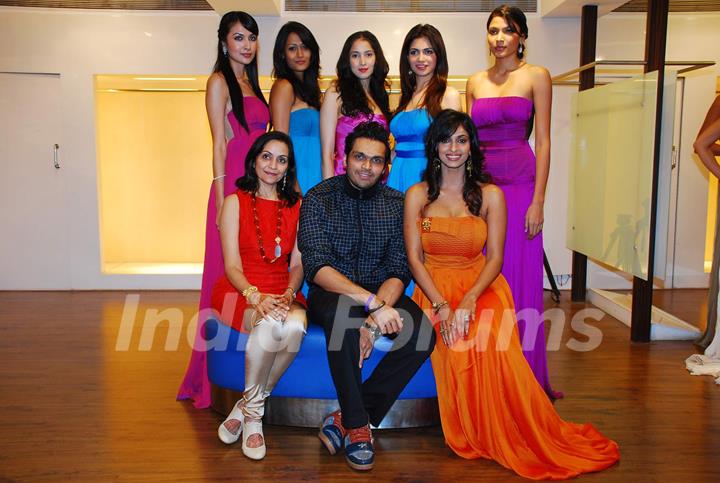 Models in the dresses designed by designer Swapnil Shinde at AZA