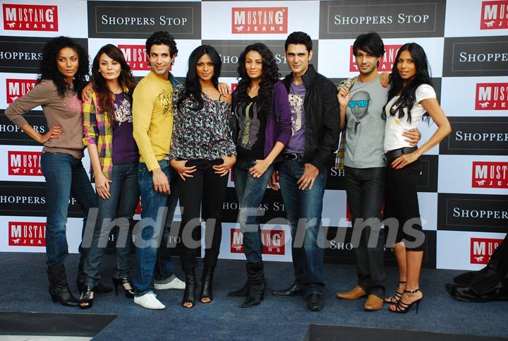 Top Models flaunting the launch of Mustang Jeans at Shoppers Stop, Juhu