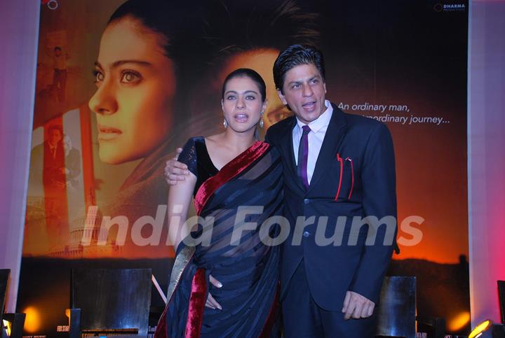 Bollywood actors Shah Rukh Khan and Kajol at &quot;My Name Is Khan Press Meet&quot; at JW Marriott