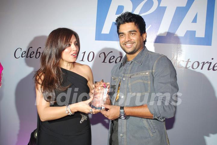 Bollywood actor Mahima Choudhary and Madhawan at &quot;PETA Awards&quot;