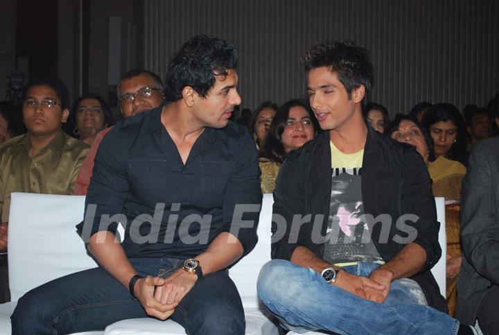 Bollywood actor John Abraham and Shahid Kapoor at &quot;PETA Awards&quot;