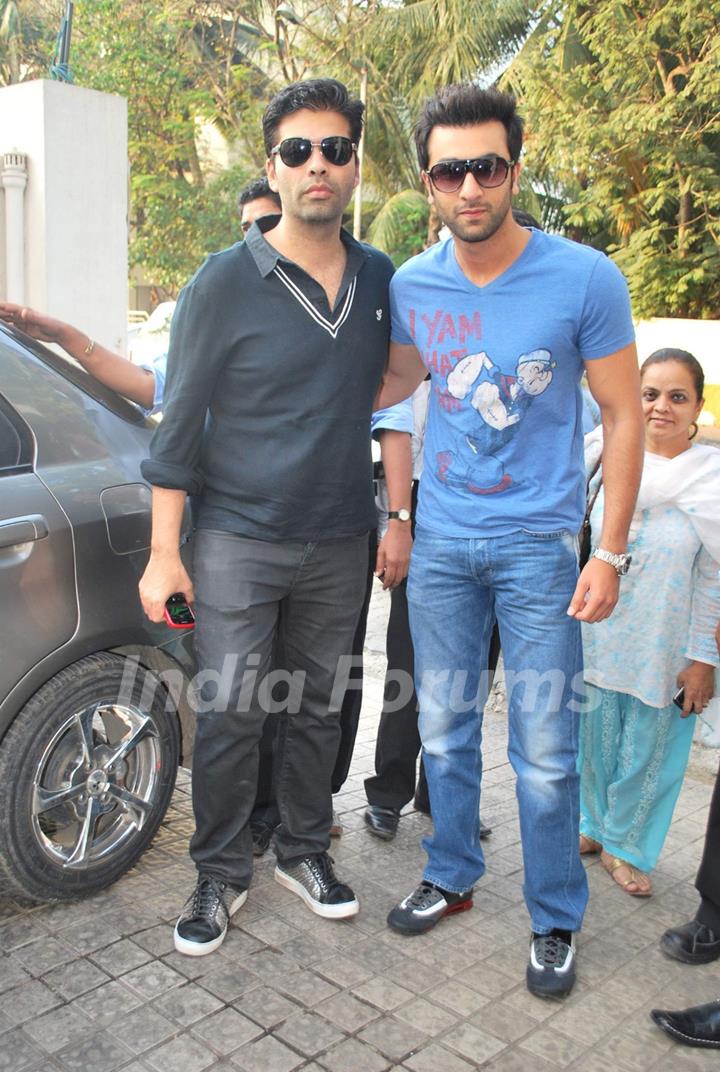 Ranbir Kapoor and Karan Johar at Wake Up Sid DVD launch