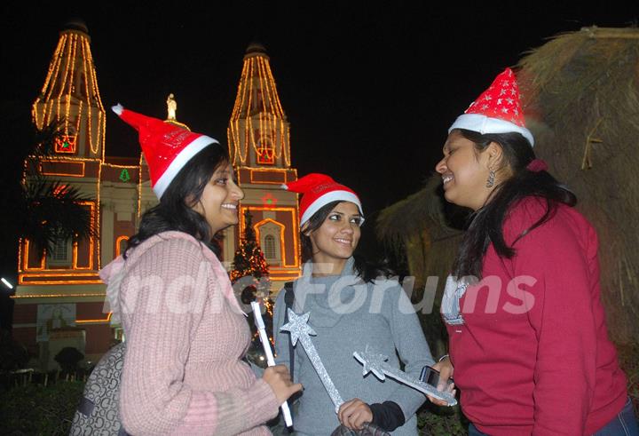 Christmas eve at Cathedral of the Sacred Heart, in New Delhi on Thrusday