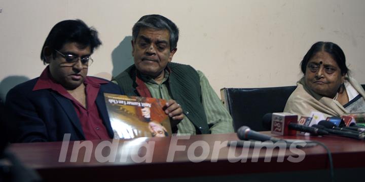 Amit Kumar, Sandip Roy & Ruma Guha Thakurta in 5th year celebration of Amit Kumar''s 40 years in his industry by launching a calendar of 2010 featuring the Singer in various moods by Amit kumar Fan Club Kolkata, on Sunday