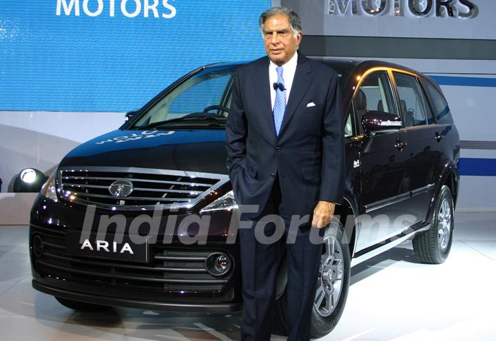 New Delhi,05 Jan 2010- Ratan Tata launching &quot;ARIA'''' at the ''''10 th Auto Expo 2010'''', in New Delhi on Teusday