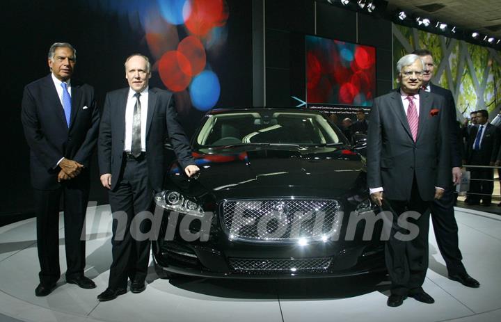 New Delhi,05 Jan 2010- Ratan Tata launching &quot;Jaguar'''' at the ''''10 th Auto Expo 2010'''', in New Delhi on Teusday