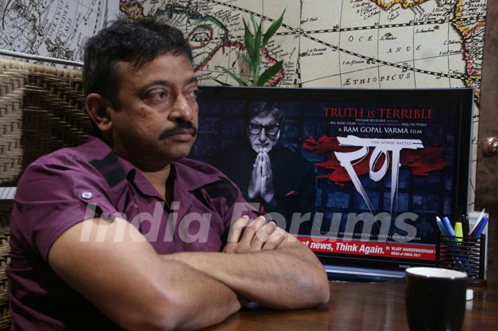 Director Ram Gopal Varma promotes &quot;Rann&quot; at Andheri