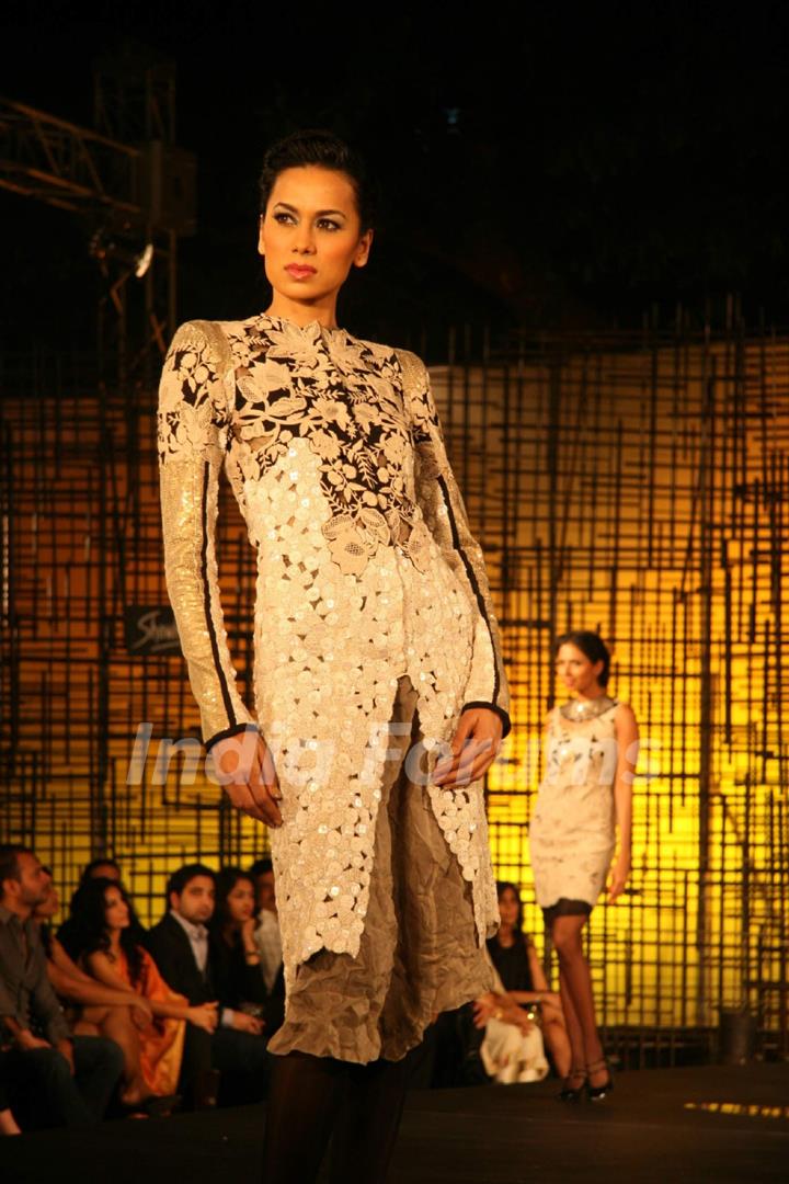 A model walking at designer Wendell Rocdericks Show at Chivas Tour at Grand Hyatt