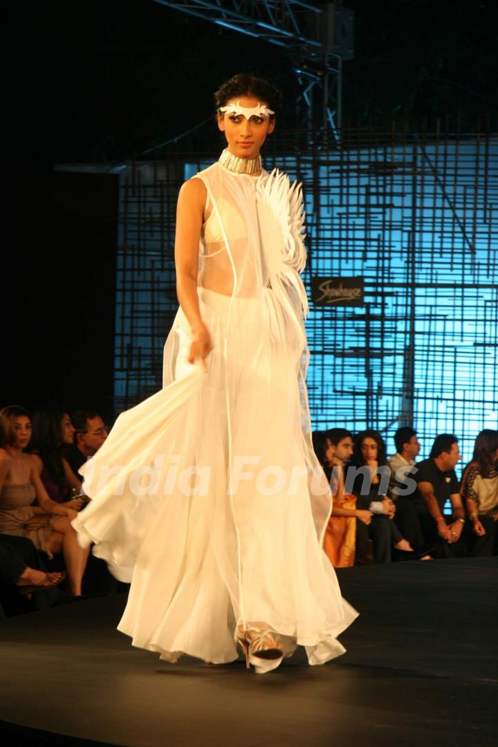 A model walking at designer Wendell Rocdericks Show at Chivas Tour at Grand Hyatt