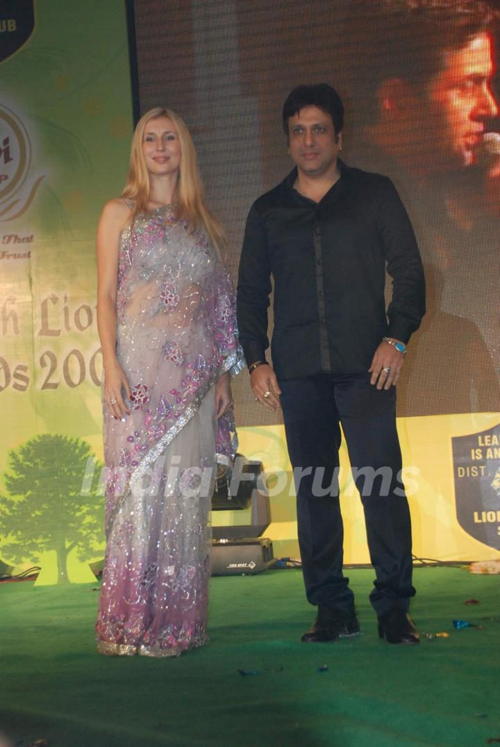 German model Claudia Ciesla and Govinda at Lions Gold Awards in Bhaidas Hall