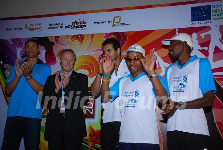 John promotes Mumbai Marathon at WTC