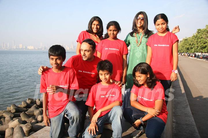 Konkana Sen Sharma and Rahul Bose at Mumbai marathon promotional event