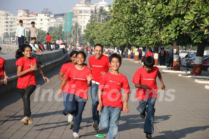 Konkana Sen Sharma and Rahul Bose at Mumbai marathon promotional event