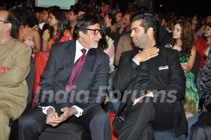 Amitabh Bachchan and Karan Johar at Stardust Awards 2010 in Mumbai