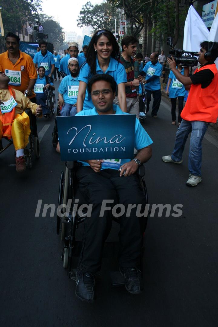 Bollywood actress Genelia D''Souza at Marathon High Res in Mumbai