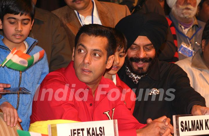 Bollywood actor Salman Khan in New Delhi to promote his film ''''Veer'''' on Tuesday 19 Jan 2009