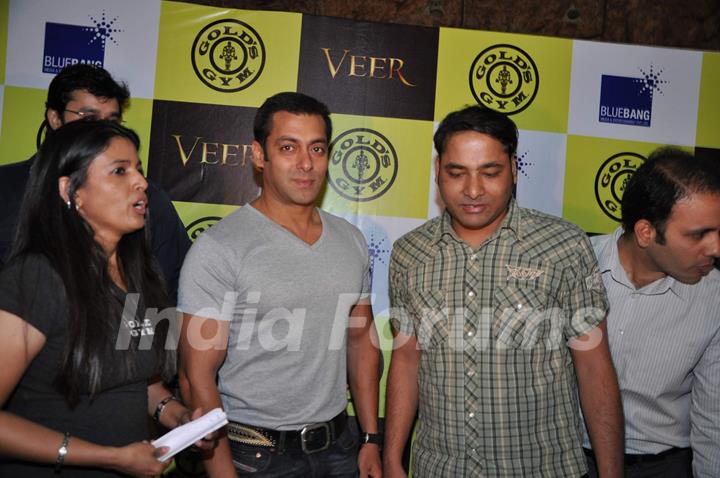 Bollywood actor Salman Khan at the promotional event of &quot;Gold''s Gym and Veer Strength Challenge&quot;