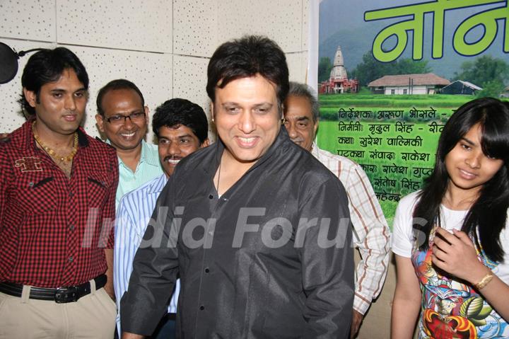 Bollywood Actor Govinda pose for the photographers during the press conference of Bhojpuri film &quot;Nanihal&quot; in Mumbai on Monday