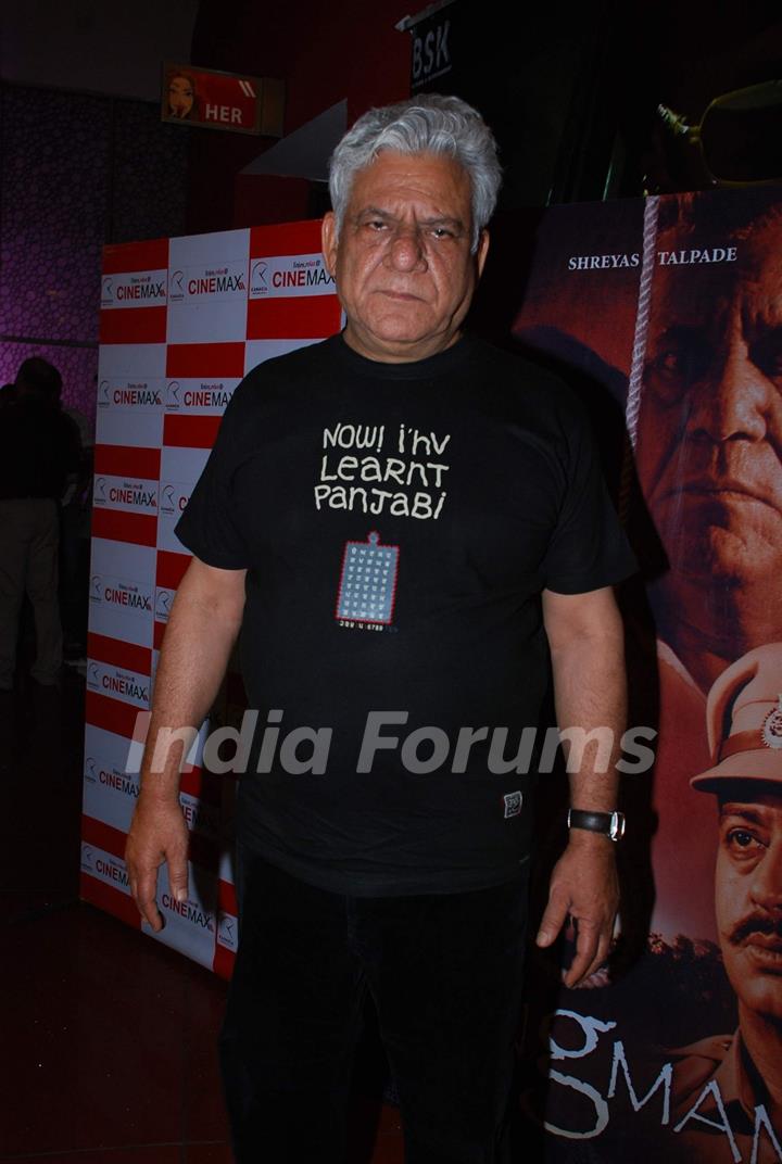 Om Puri at premiere of Hangman in Cinemax, Mumbai on Wednesday Night