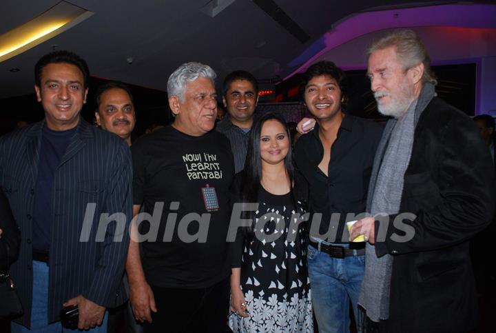 Om Puri, Gulshan Grover, Shreyas Talpade at premiere of Hangman in Cinemax, Mumbai on Wednesday Night