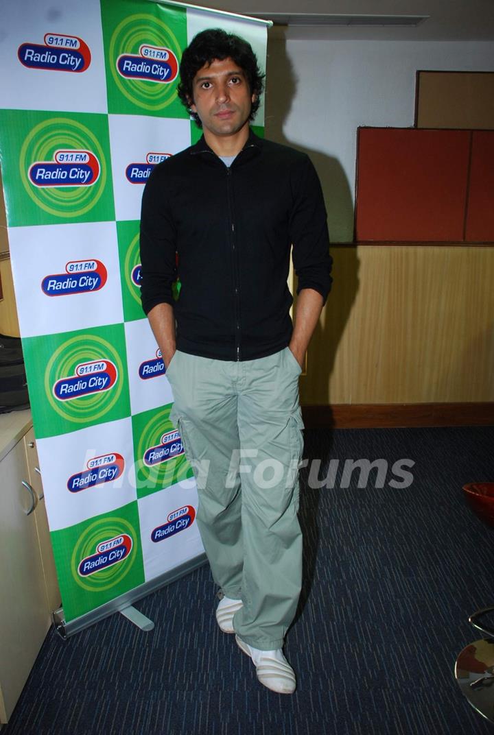 Farhan Akhtar at Radio City Studio at Bandra