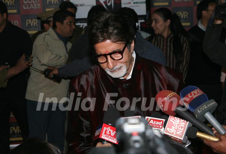 Bollywood star Amitabh Bachchan for the red carpet premiere of the movie &quot;Rann&quot; , in New Delhi on Thursday 28 Jan 2010