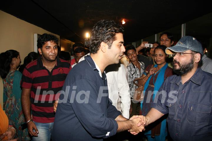 Filmmaker Karan Johar interacts with crowds at Cinemax at Andheri