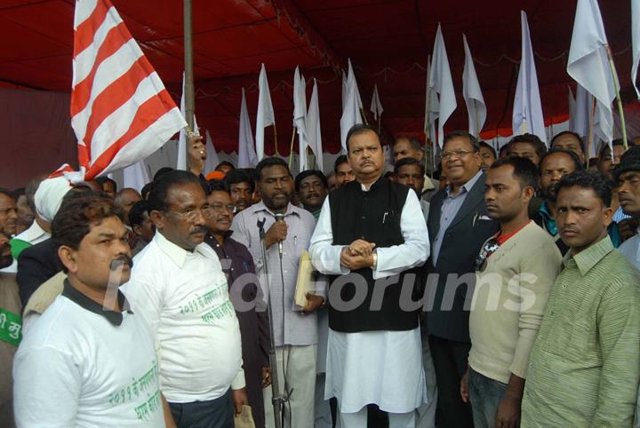 Tribal groups from several states across the country held a protest in New Delhi on Wednesday demanding they be listed under a distinct ''Religion Code'' in the 2011 population census Union Minister of Food Processing Industries Subodh Kant