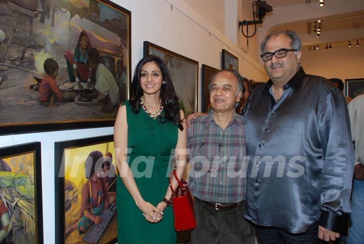 Bollywood couple Sridevi and Boney Kapoor at art event at Jehangir