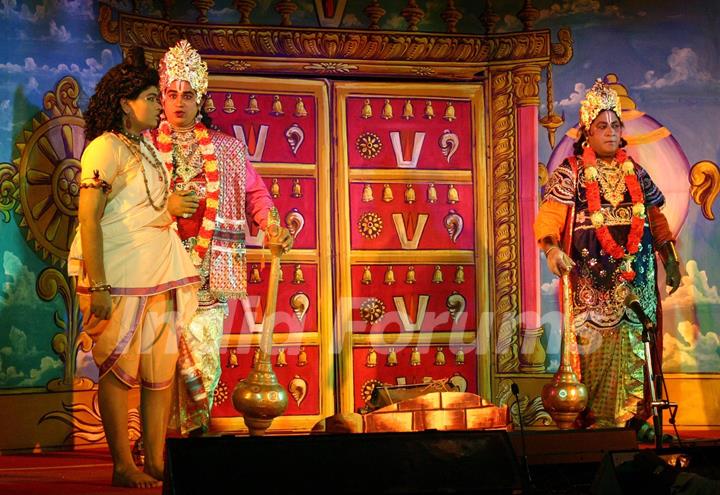 A family based theater from Andhra Pradesh ''''Surabhi'''' presenting drama &quot;Bhaktha Prahlada&quot;, in New Delhi on Thrusday 25 Feb 2010