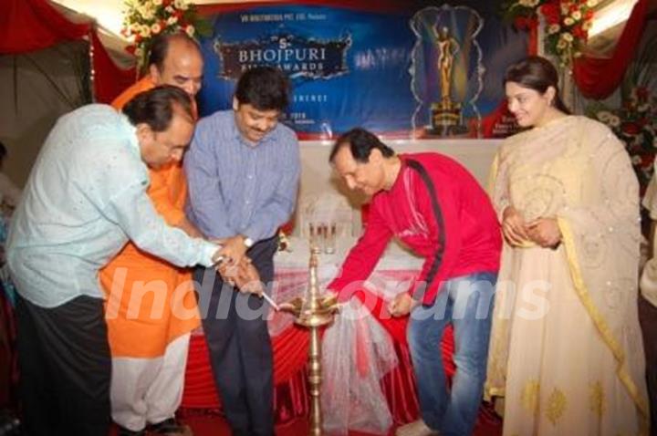 Udit Narayan and Naghma at 5th Bhojpuri Film Awards