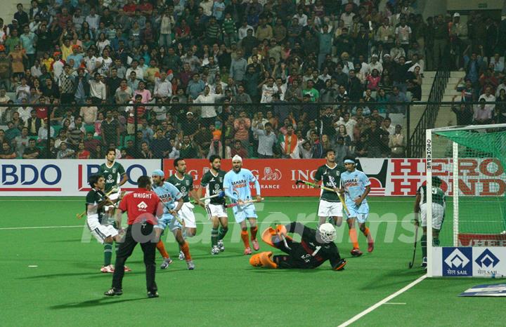 Prabhjot Singh scored third goal for the India during the Hero Honda World Cup on New Delhi, 28 Feb 2010