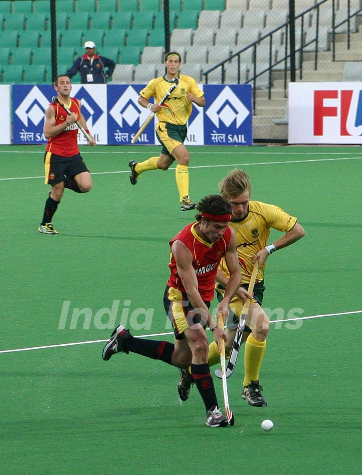 The match South-Africa Vs Spain during the Hero Honda Hockey World Cup on New Delhi, 28 Feb 2010