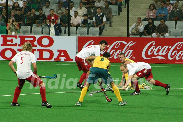 The match England Vs Australia during the Hero Honda Hockey World Cup on New Delhi, 28 Feb 2010