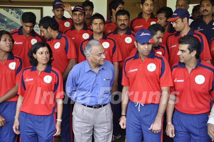 Indian cricketers promote &quot;Paathshala&quot; at a Charity Cricket Match in Mumbai on Tuesday Evening