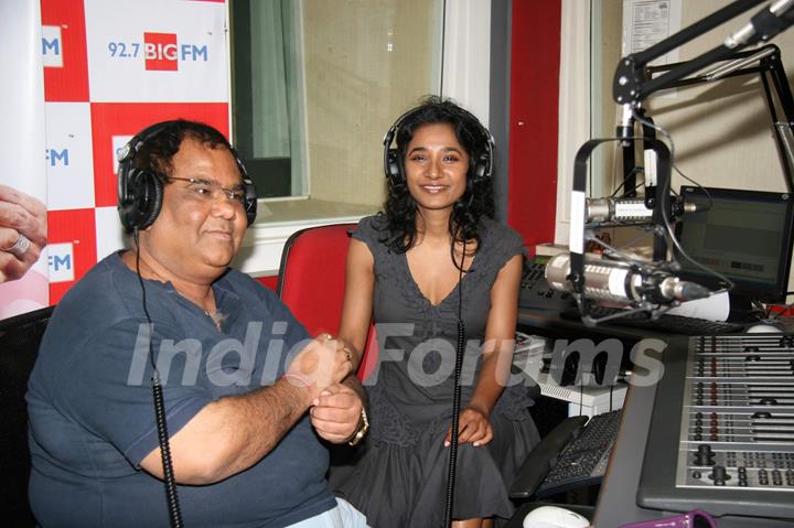 Tanishta Chaterjee and Satish Kaushik at Big FM studios at Andheri