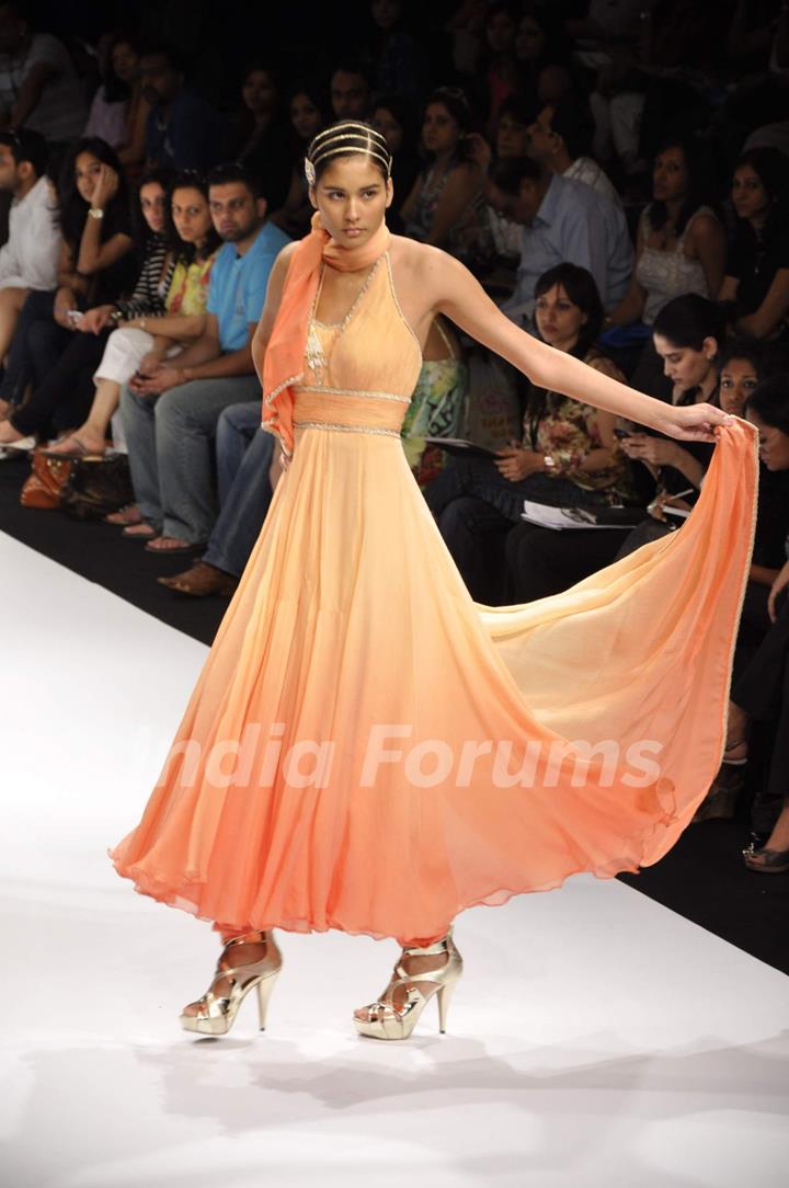 Models walk on the ramp for Rocky S at Lakme Fashion Week 2010