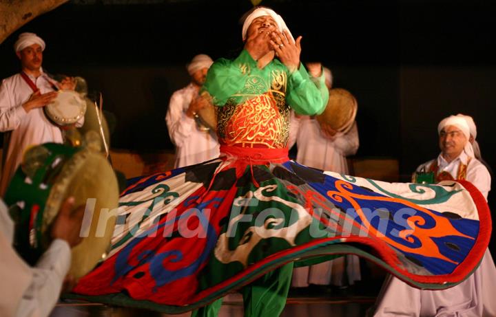 Egyptian folk troupe &quot;Al Tannoura&quot; performing during the International Festival of sacred arts at Indira Gandhi National Centre for Art, in New Delhi on Saturday 6 Mar 2010