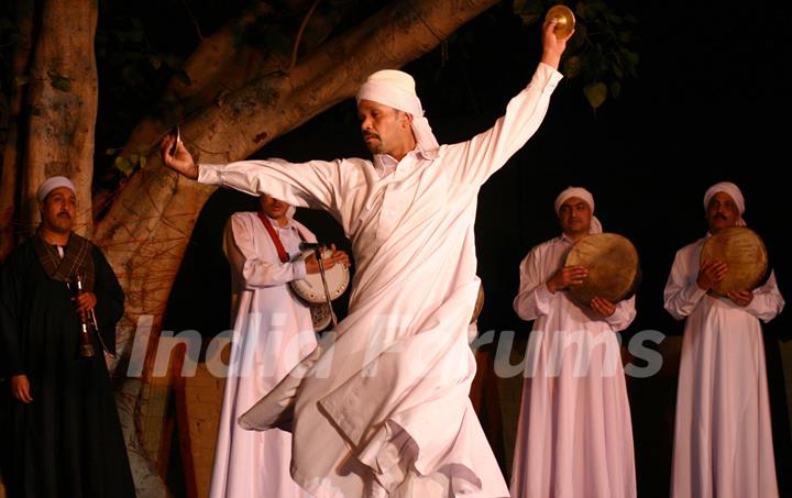 Egyptian folk troupe &quot;Al Tannoura&quot; performing during the International Festival of sacred arts at Indira Gandhi National Centre for Art, in New Delhi on Saturday 6 Mar 2010