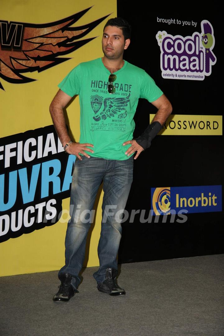 Cricketer Yuvraj Singh official merchandise launch at Inorbit Mall